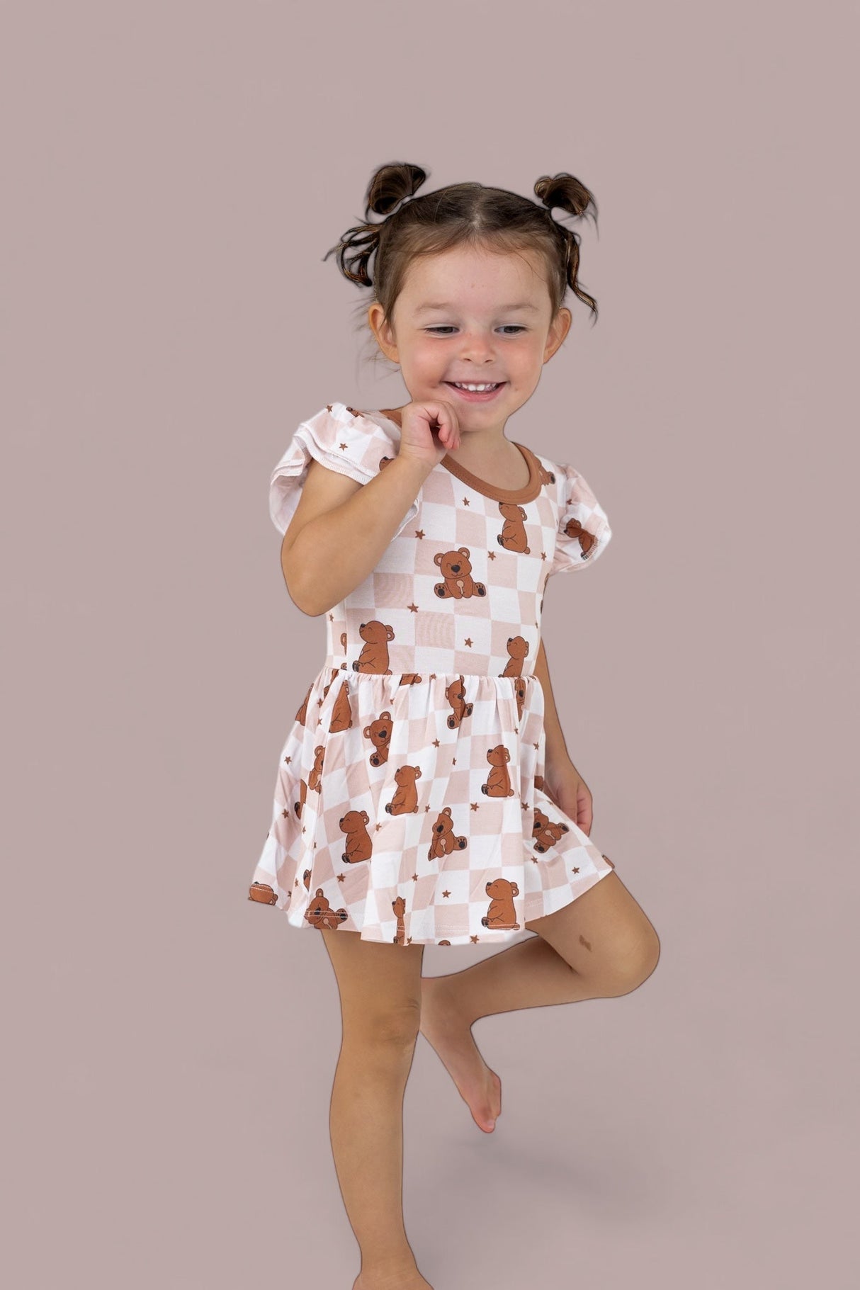COZY BEAR DREAM CAP SLEEVE BODYSUIT DRESS from DREAM BIG LITTLE CO