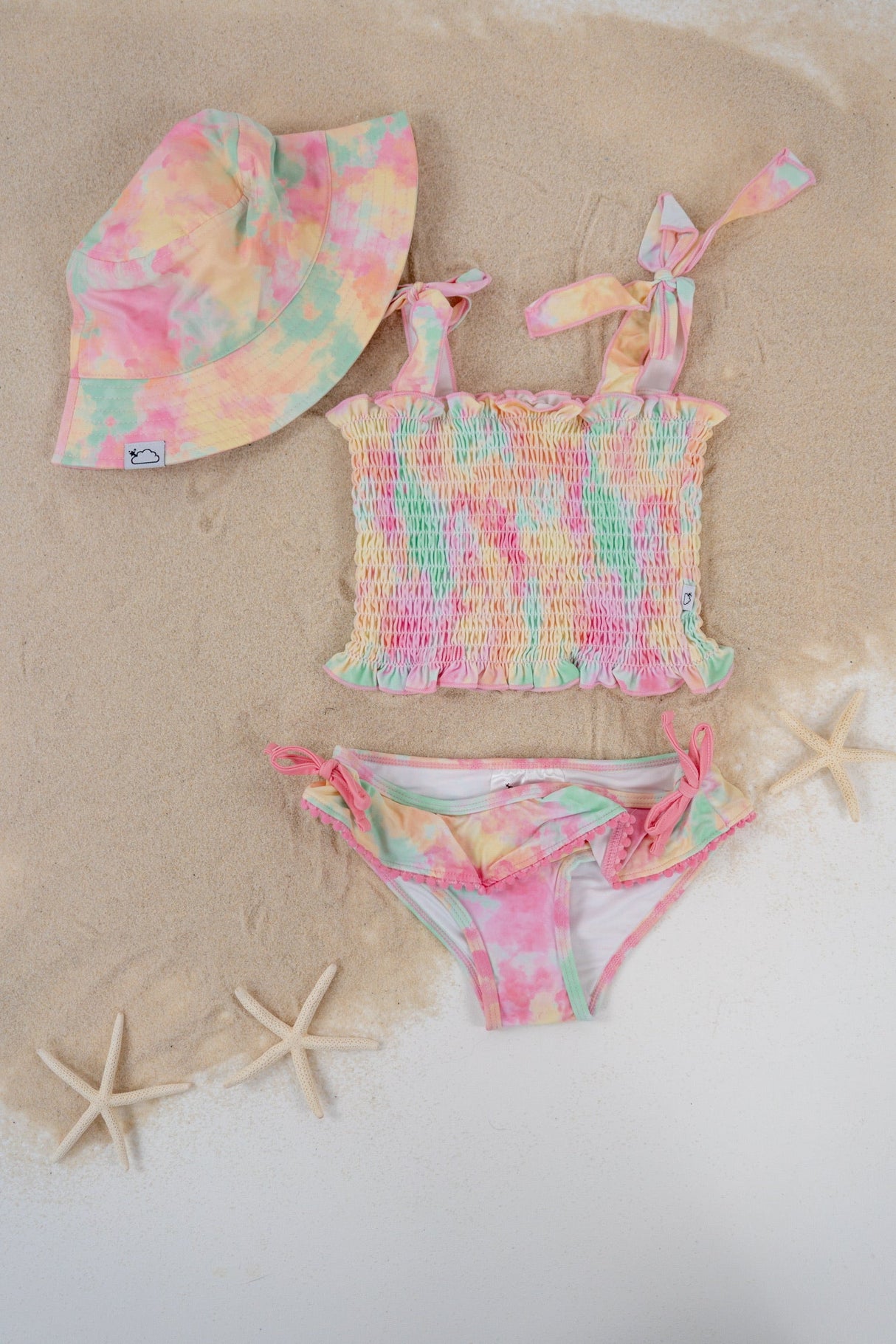 RAINBOW CLOUDS DREAM SMOCKED TANKINI TWO PIECE SWIM SUIT from DREAM BIG LITTLE CO