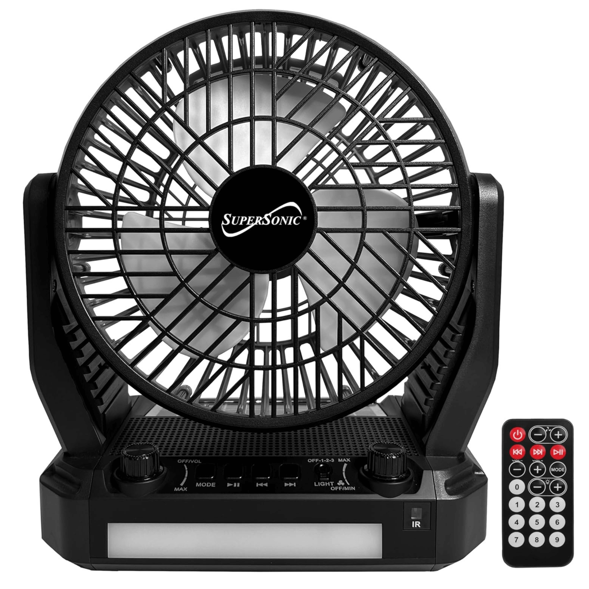 Supersonic Solar-Powered BT Speaker with FM Radio, LED Flashlight & Fan from Jupiter Gear Home