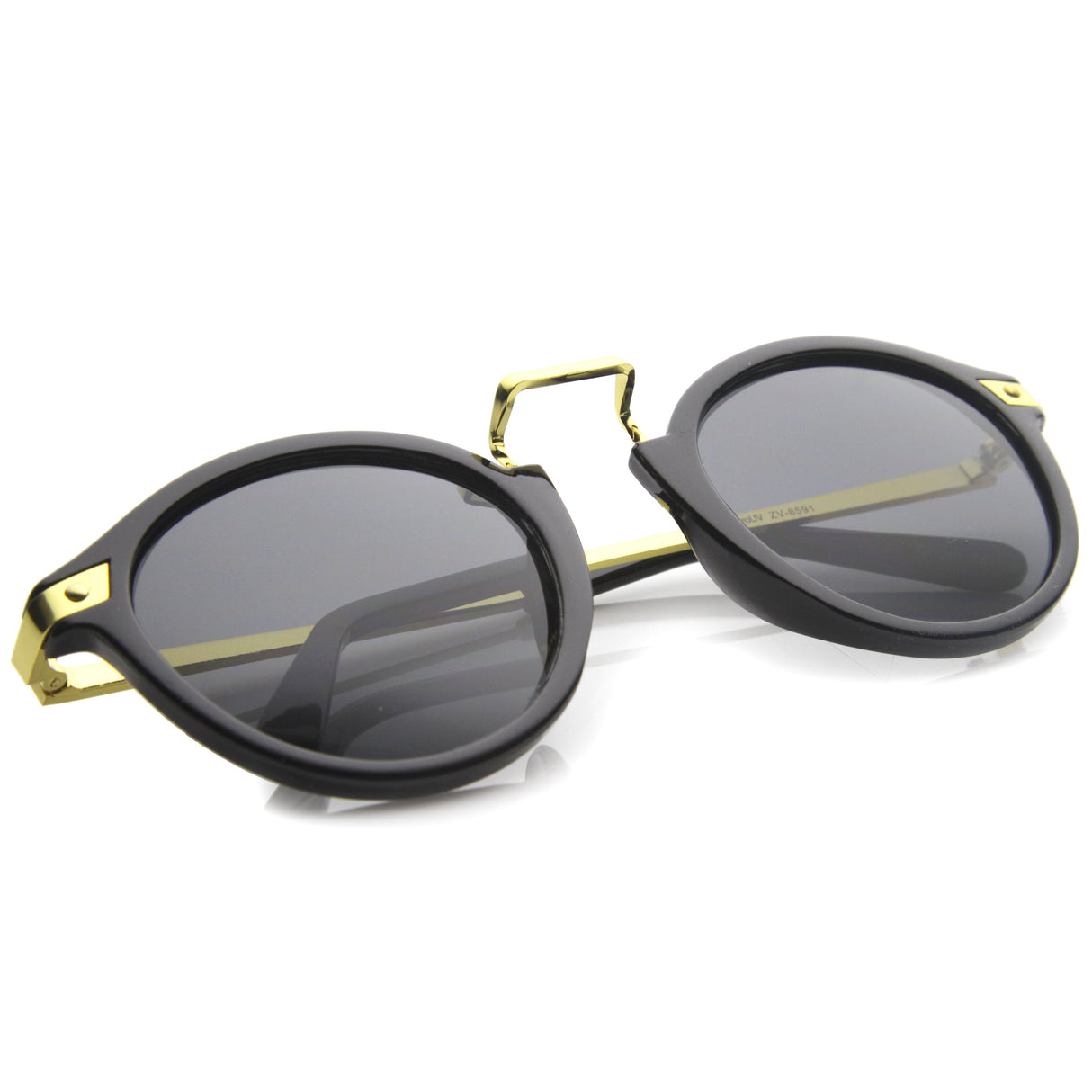 Vintage Steampunk Inspired Round Horned Rim Frame Sunglasses 8591 from zeroUV