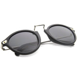 Vintage Steampunk Inspired Round Horned Rim Frame Sunglasses 8591 from zeroUV