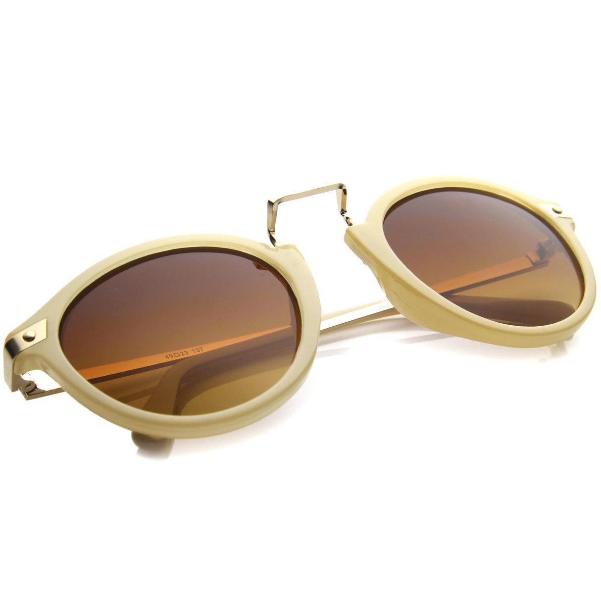 Vintage Steampunk Inspired Round Horned Rim Frame Sunglasses 8591 from zeroUV