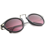 Vintage Steampunk Inspired Round Horned Rim Frame Sunglasses 8591 from zeroUV
