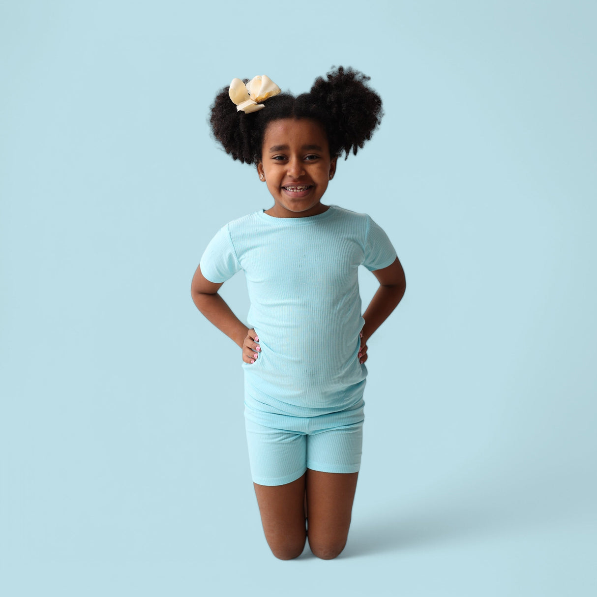 CAPRI BLUE RIB DREAM SHORT SET from DREAM BIG LITTLE CO