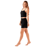 Black Cotton Crop Top & Shorts Lounge Set From LotusAndLuna
