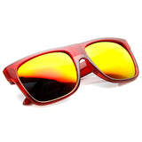 Frosted Retro Flat Top Candy Color Mirrored Lens Sunglasses 8610 from zeroUV
