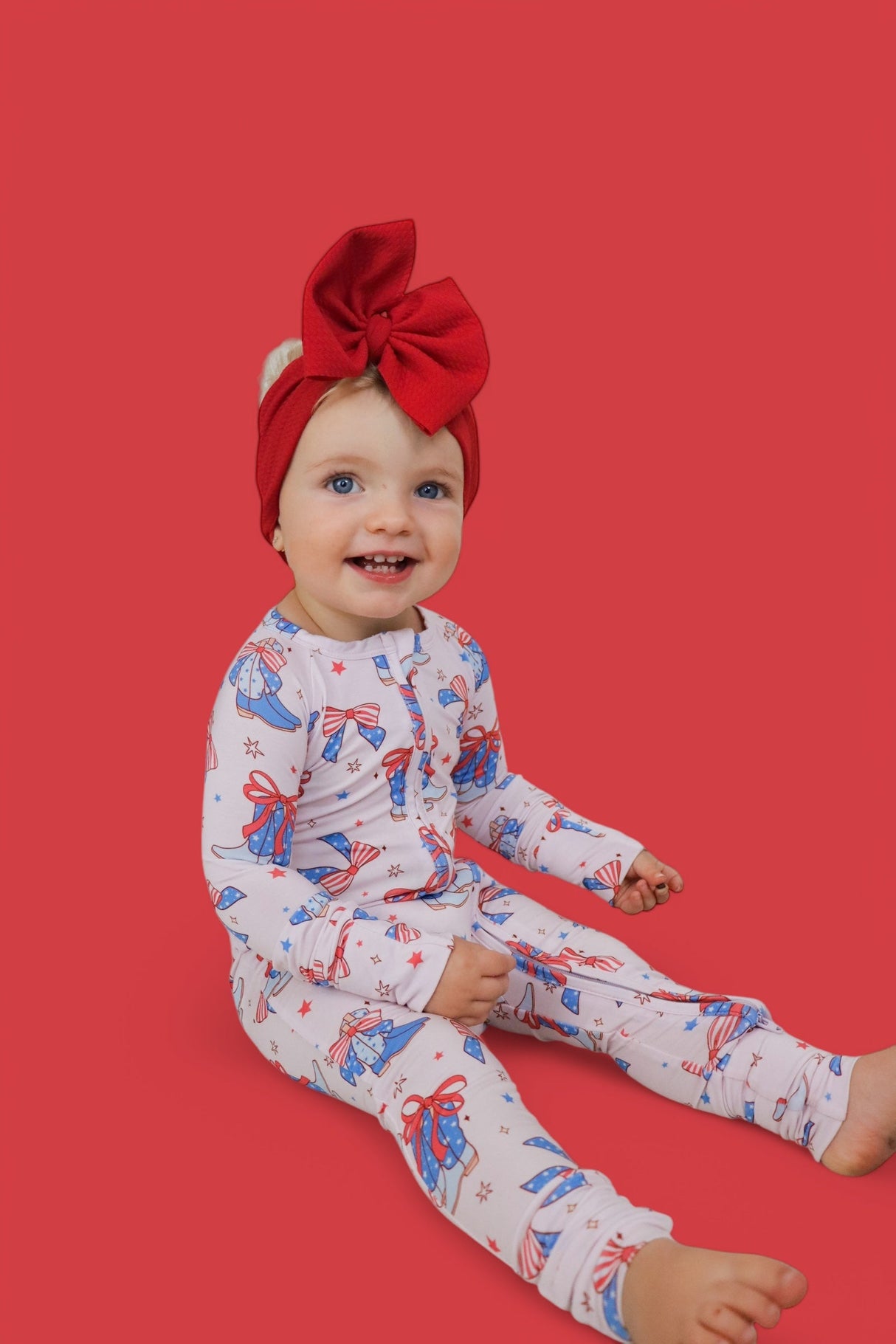 USA BOOTS N' BOWS DREAM ROMPER from DREAM BIG LITTLE CO