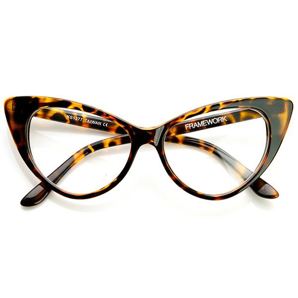 Vintage Mod Fashion 1950's Cat Eye Clear Lens Glasses from zeroUV