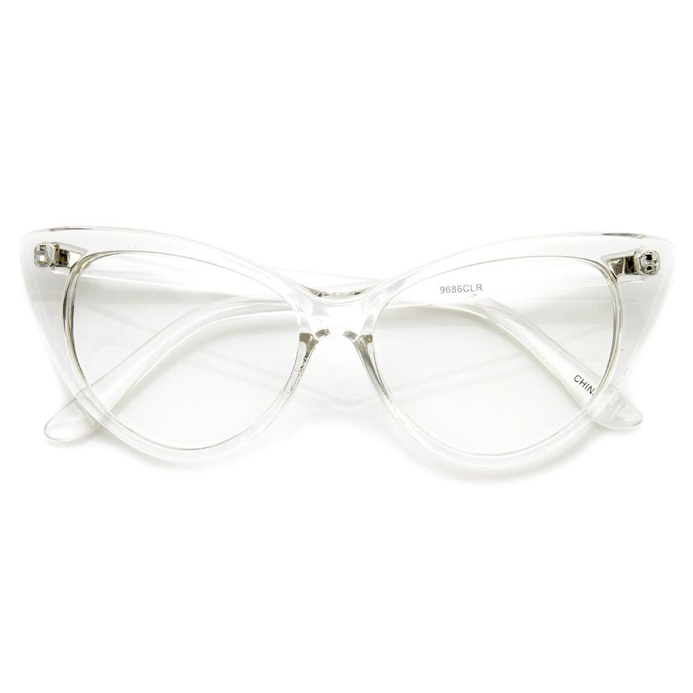 Vintage Mod Fashion 1950's Cat Eye Clear Lens Glasses from zeroUV