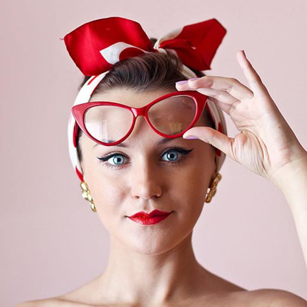 Vintage Mod Fashion 1950's Cat Eye Clear Lens Glasses from zeroUV