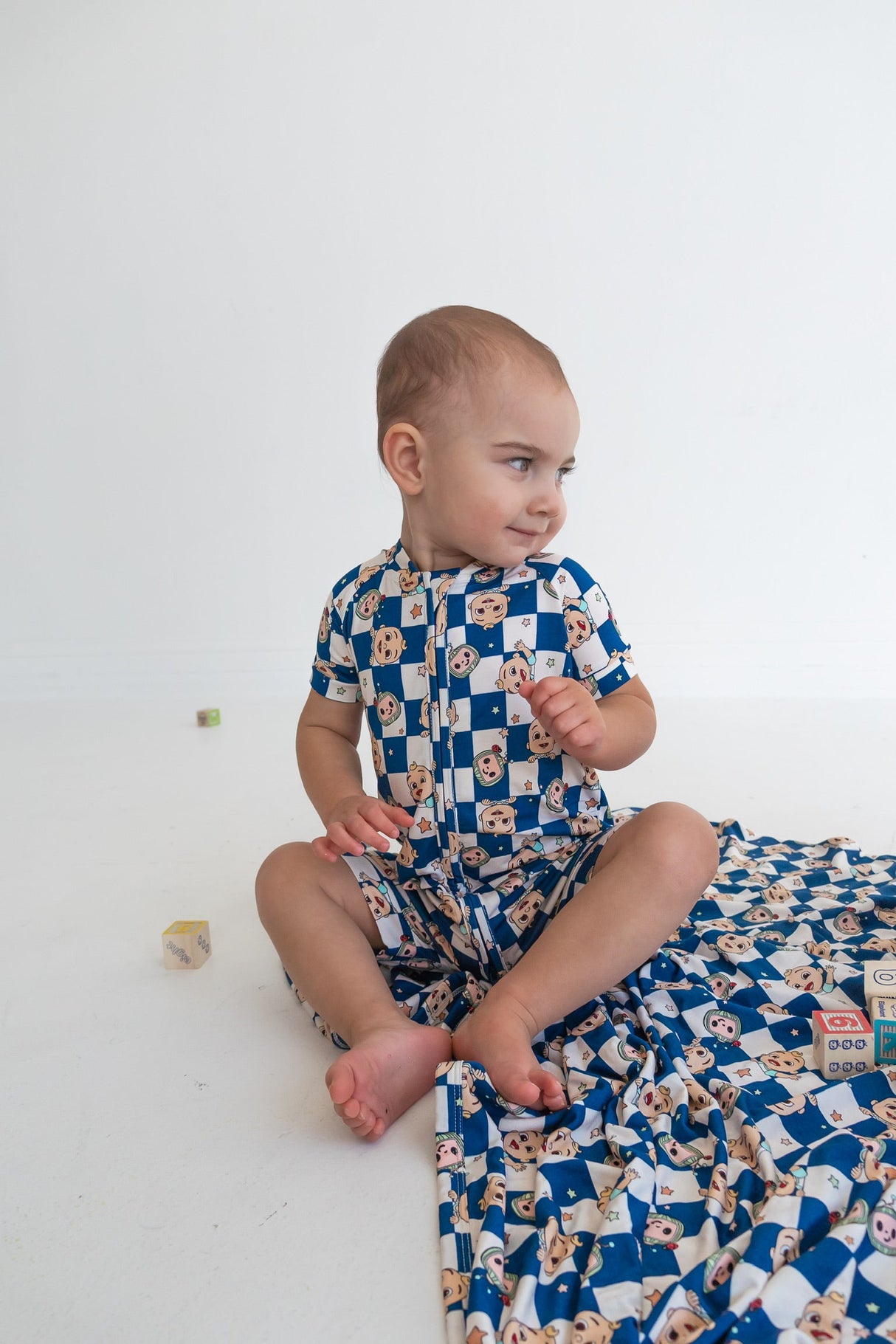 Dream Big Little Co x CoComelon  JJ STARRY NIGHT CHECKERS DREAM SHORTIE from DREAM BIG LITTLE CO
