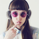 Retro Hippie Metal Lennon Round Color Lens Sunglasses from zeroUV
