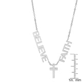 Faith, Believe & Cross Necklace From Steel Time