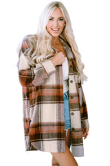 Autumn Plaid Button-Down Shirt Jacket from MsDressly