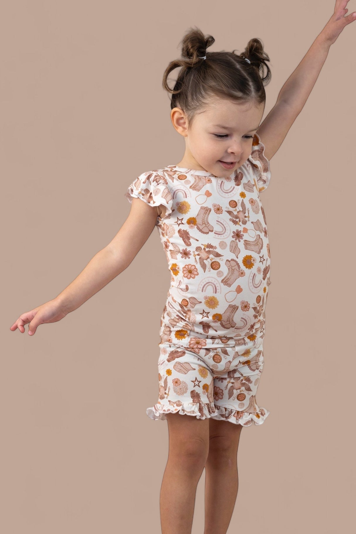FLOWERS AND BOOTS DREAM RUFFLE SHORT SET from DREAM BIG LITTLE CO