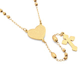 Ladies 18k Gold Plated Stainless Steel Padre Nuestro Prayer Heart Rosary Necklace From Steel Time