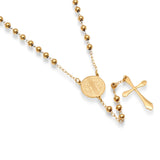 Gold 18k Plated Stainless Steel Rosary Necklace From Steel Time