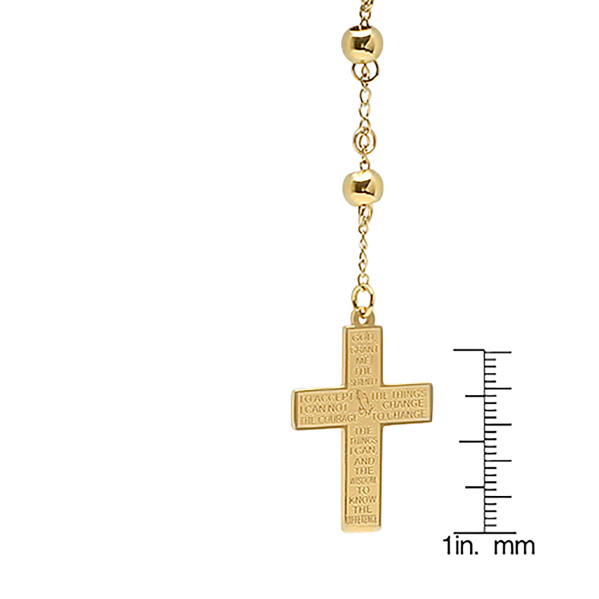 Gold 18k Plated Serenity Prayer Rosary Necklace From Steel Time