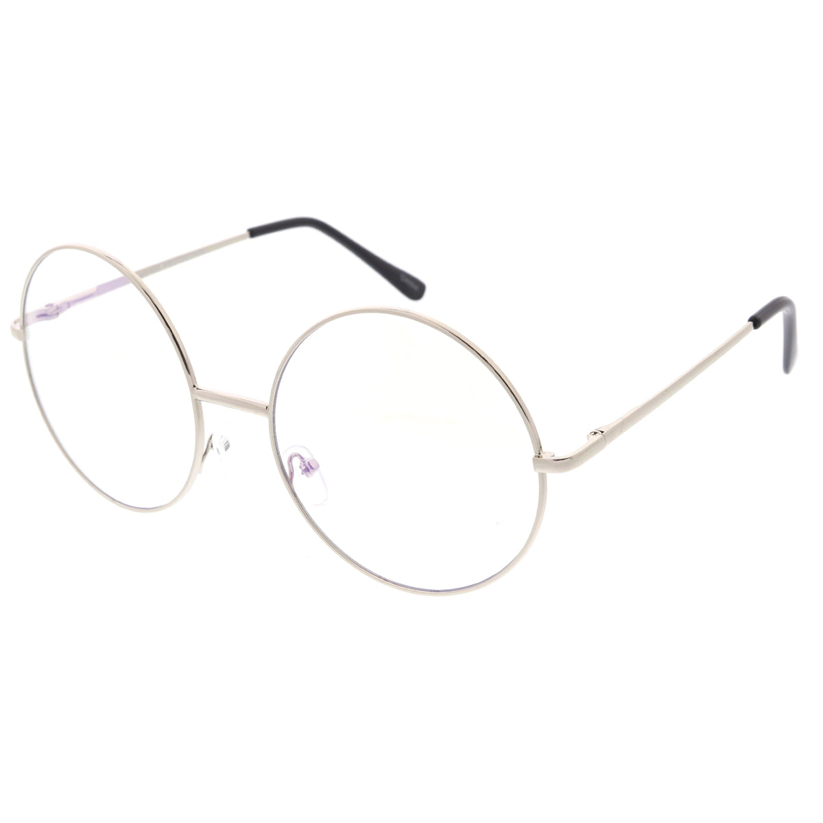 Vintage Era 1920's Large Round Metal Clear Lens Glasses from zeroUV