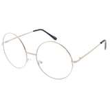 Vintage Era 1920's Large Round Metal Clear Lens Glasses from zeroUV