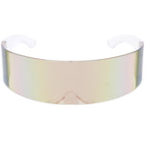 Futuristic Retro Mirror Wrap Around Shield Sunglasses 8762 from zeroUV