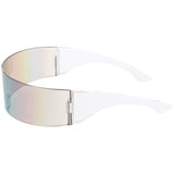 Futuristic Retro Mirror Wrap Around Shield Sunglasses 8762 from zeroUV