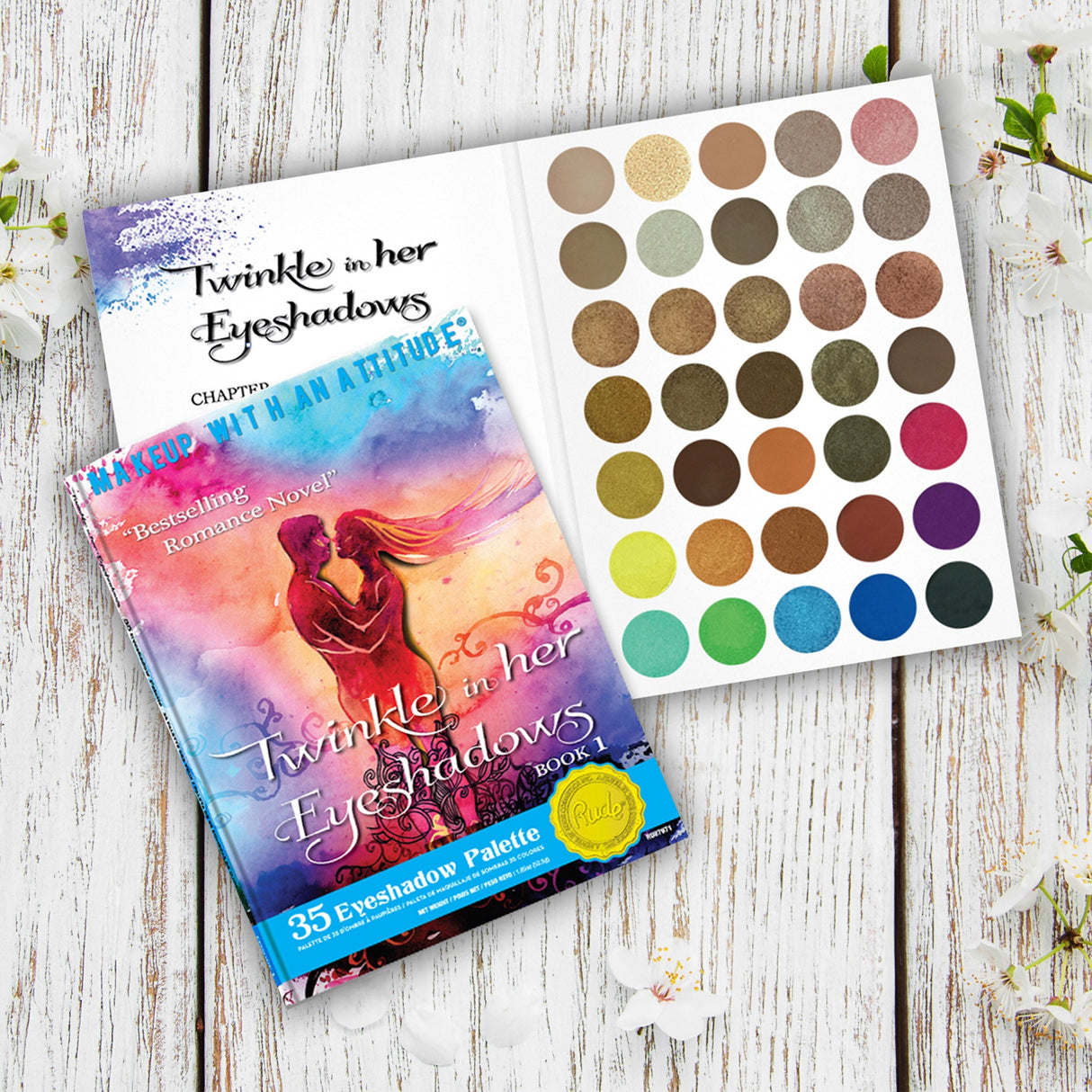 Twinkle In Her Eyeshadows 35 Eyeshadow Palette - Book 1 from Rude Cosmetics
