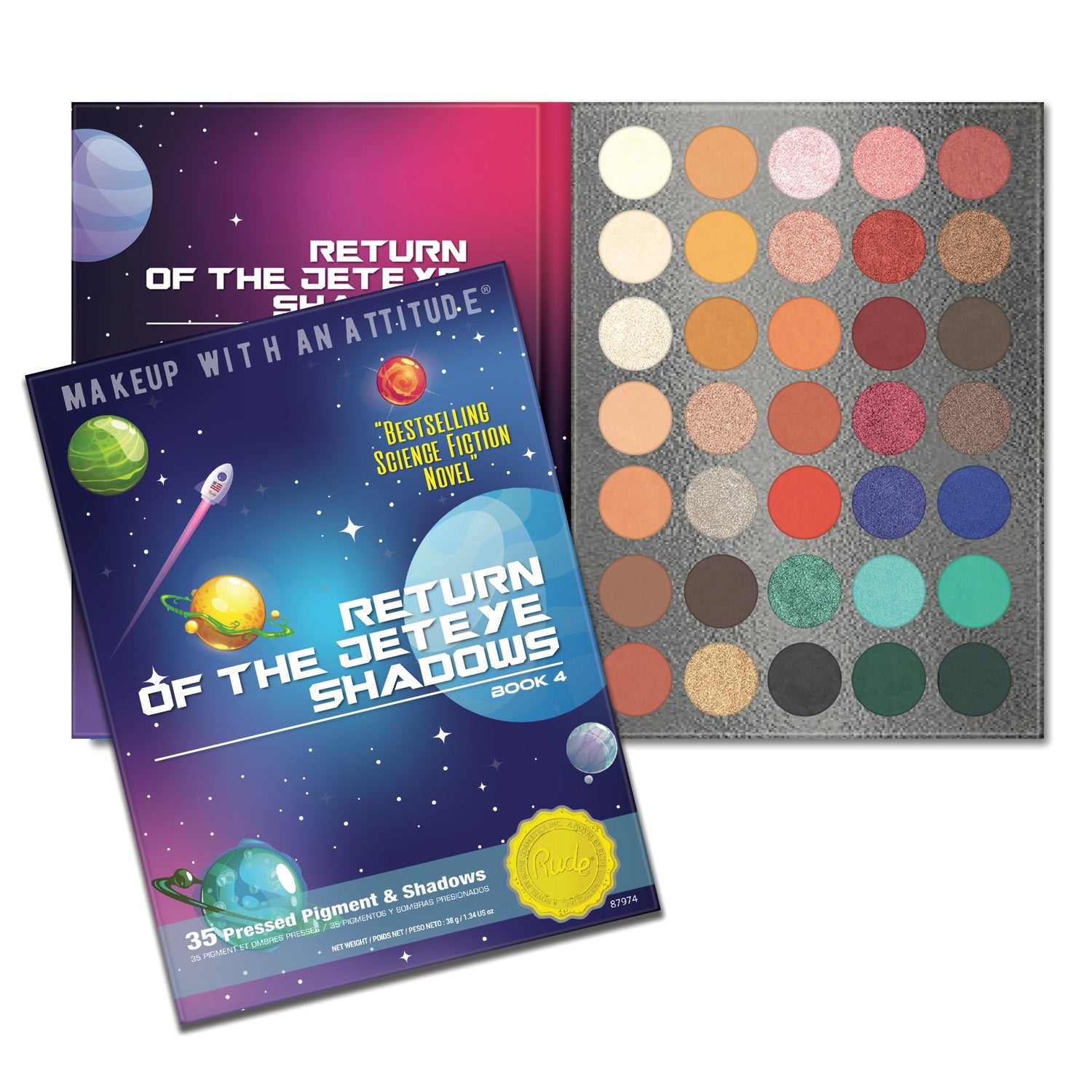 Return of the Jet Eyeshadow 35 Eyeshadow Palette - Book 4 from Rude Cosmetics