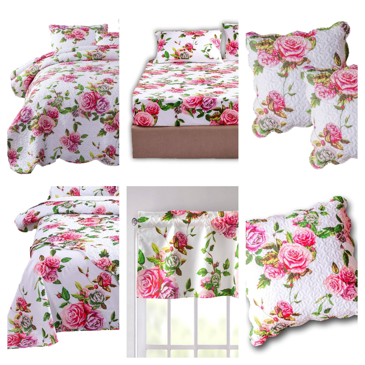 DaDa Bedding Bed in a Bag Bundle Set - Romantic Roses Lovely Blooming Floral Bedding Set (JHW-879) from DaDalogy Bedding Collection