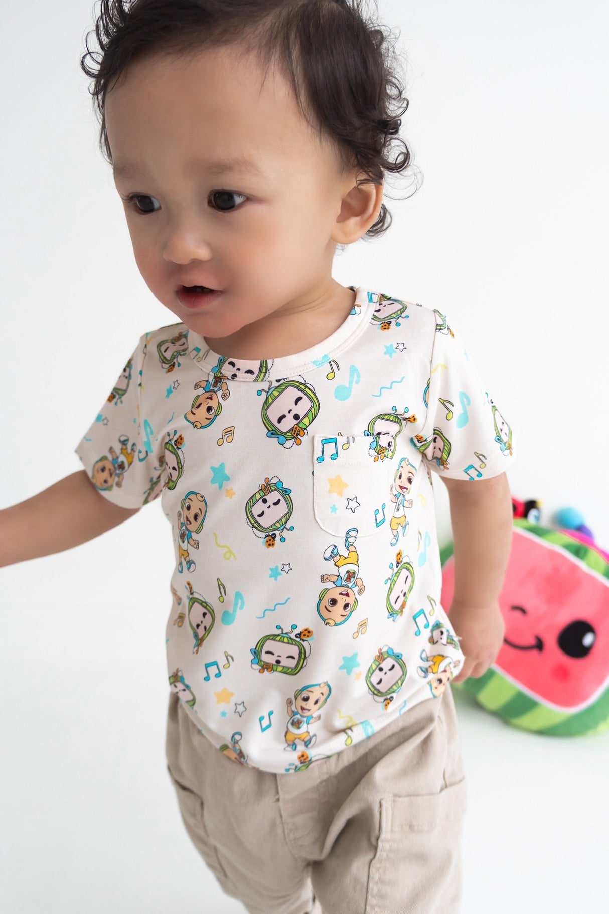 Dream Big Little Co x CoComelon JJ MUSICAL MELON DREAM POCKET TEE from DREAM BIG LITTLE CO
