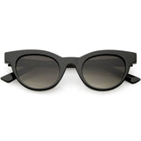 Women's Retro Horned Rim Cat Eye Narrow Flat Lens Sunglasses C514 from zeroUV
