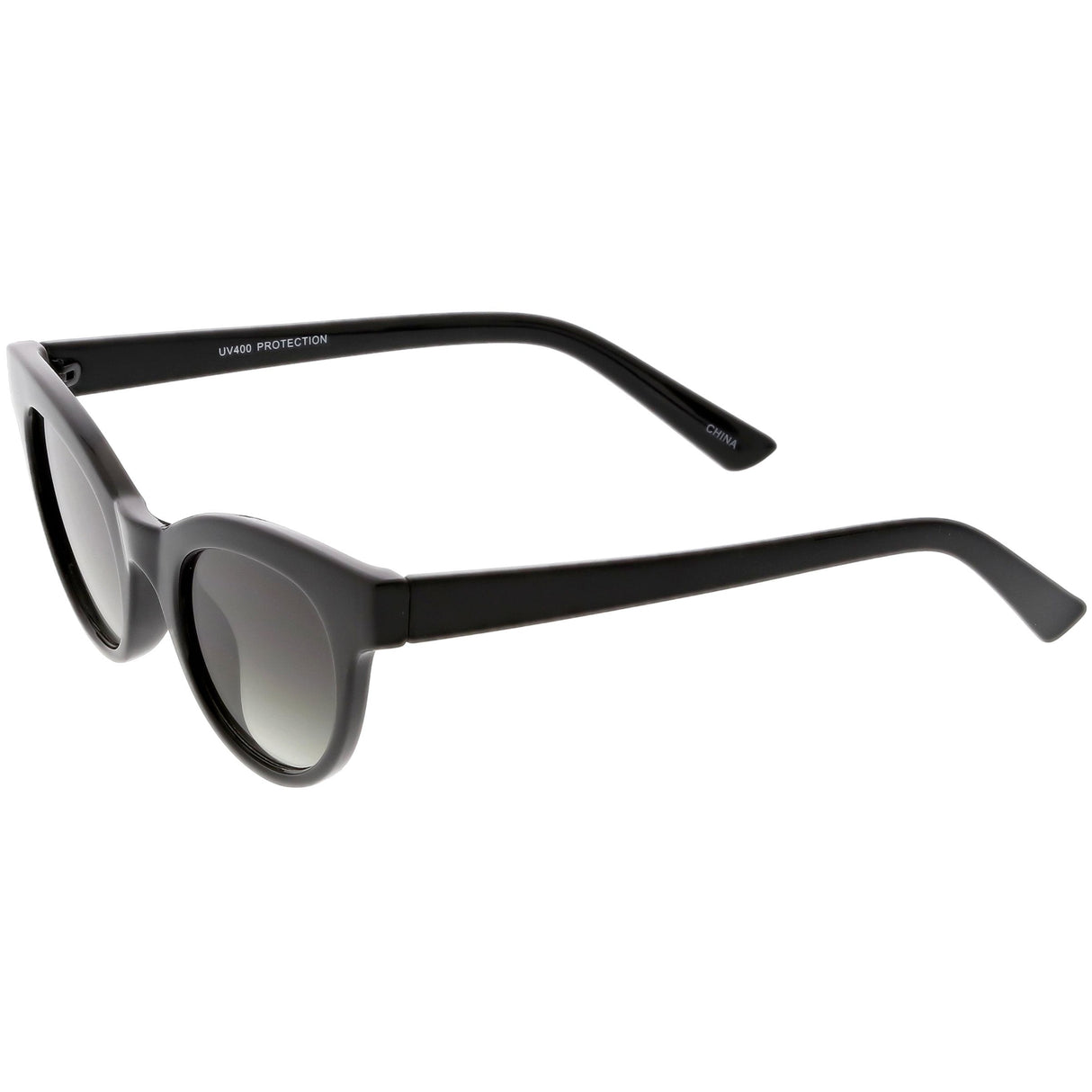 Women's Retro Horned Rim Cat Eye Narrow Flat Lens Sunglasses C514 from zeroUV
