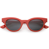 Women's Retro Horned Rim Cat Eye Narrow Flat Lens Sunglasses C514 from zeroUV
