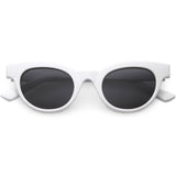 Women's Retro Horned Rim Cat Eye Narrow Flat Lens Sunglasses C514 from zeroUV