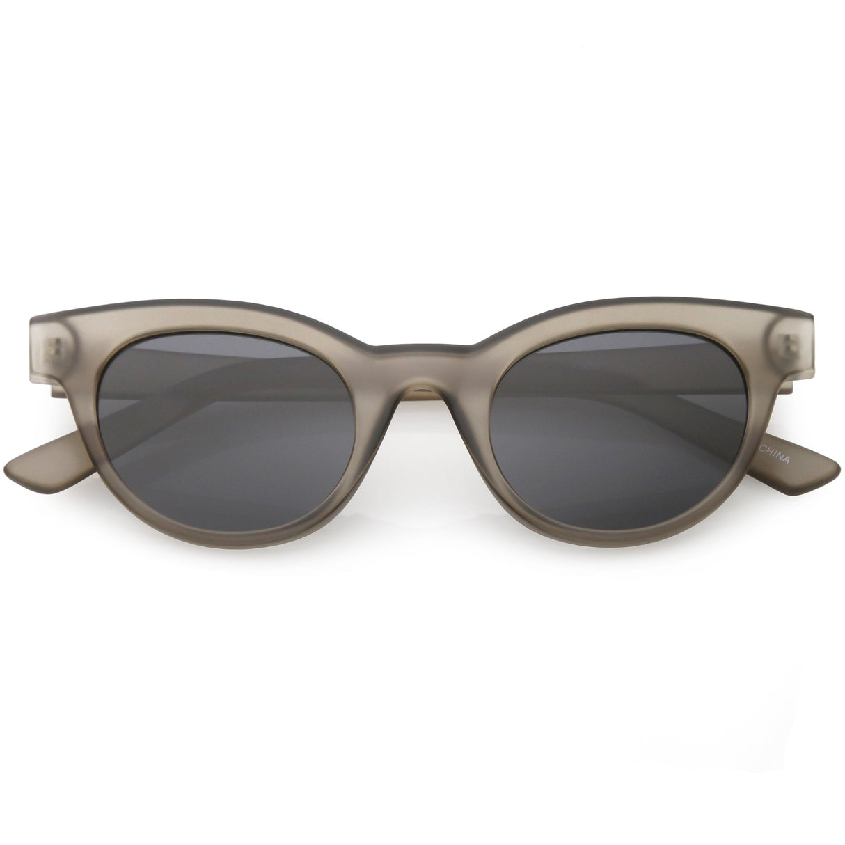 Women's Retro Horned Rim Cat Eye Narrow Flat Lens Sunglasses C514 from zeroUV