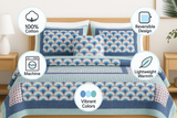 DaDa Bedding Mediterranean Blue Mint Green Patchwork Quilted Bedspread Set (JHW-884) from DaDalogy Bedding Collection