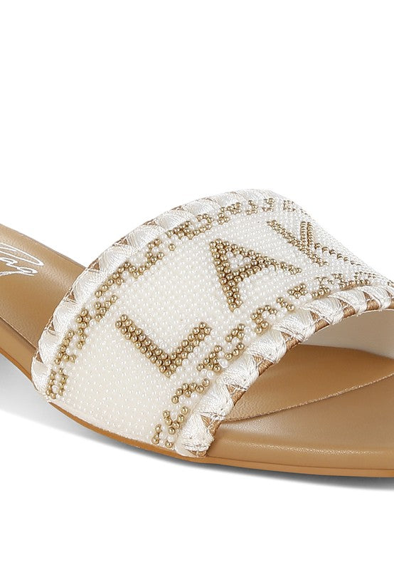 Vacay Babe Lake Como Beaded Slip-On Heels from My Pampered Life Seattle