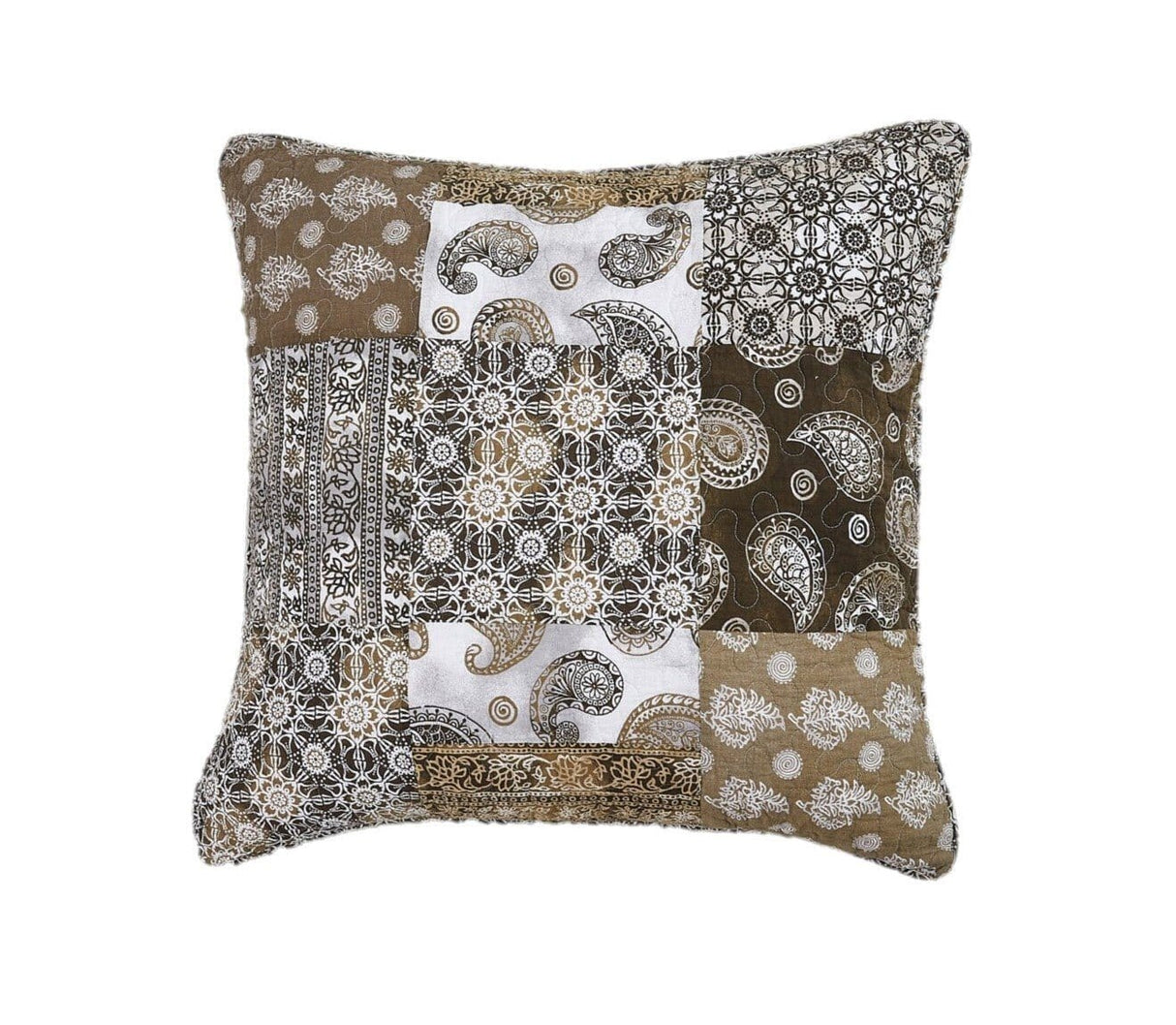 DaDalogy Bedding Bed in a Bag Bundle Set - Bohemian Paisley Dreams Floral Olive Brown Patchwork Bedspread Set (JHW885) from DaDalogy Bedding Collection