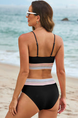 Striped Spaghetti Strap Bikini Swimsuit from Threaded Pear