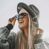 Dapper Key Hole Vintage Horned Rim Round Circle Indie Sunglasses 8943 from zeroUV