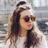 Dapper Key Hole Vintage Horned Rim Round Circle Indie Sunglasses 8943 from zeroUV