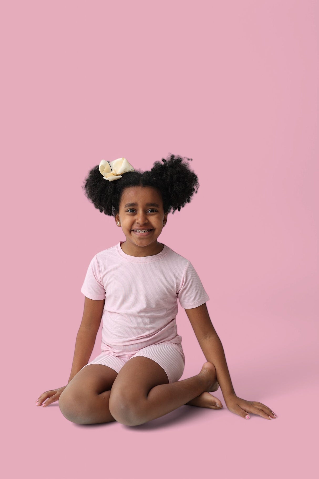 PINK ROSE RIB DREAM SHORT SET from DREAM BIG LITTLE CO