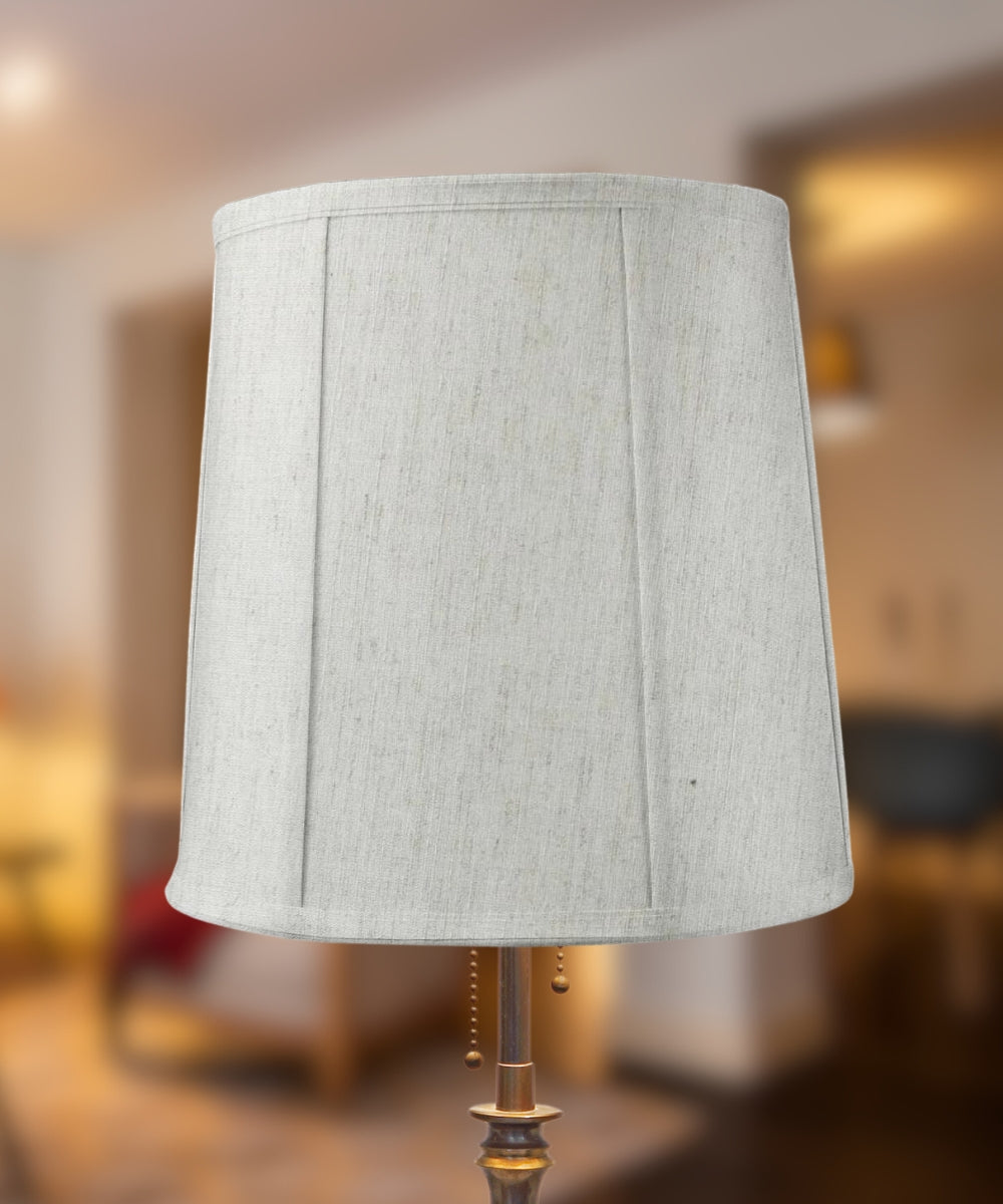 Tall 14"x16"x17" Drum Lampshade Textured Oatmeal Fabric, Large Softback Cylinder for Tall Table Lamps From LampsUSA
