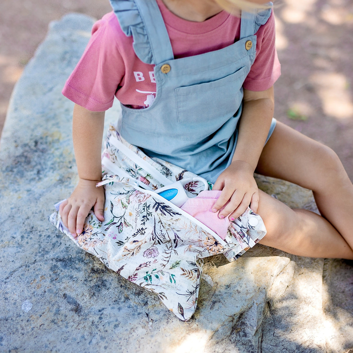 Delilah Floral - Waterproof Wet Bag (For mealtime, on-the-go, and more!) from BapronBaby