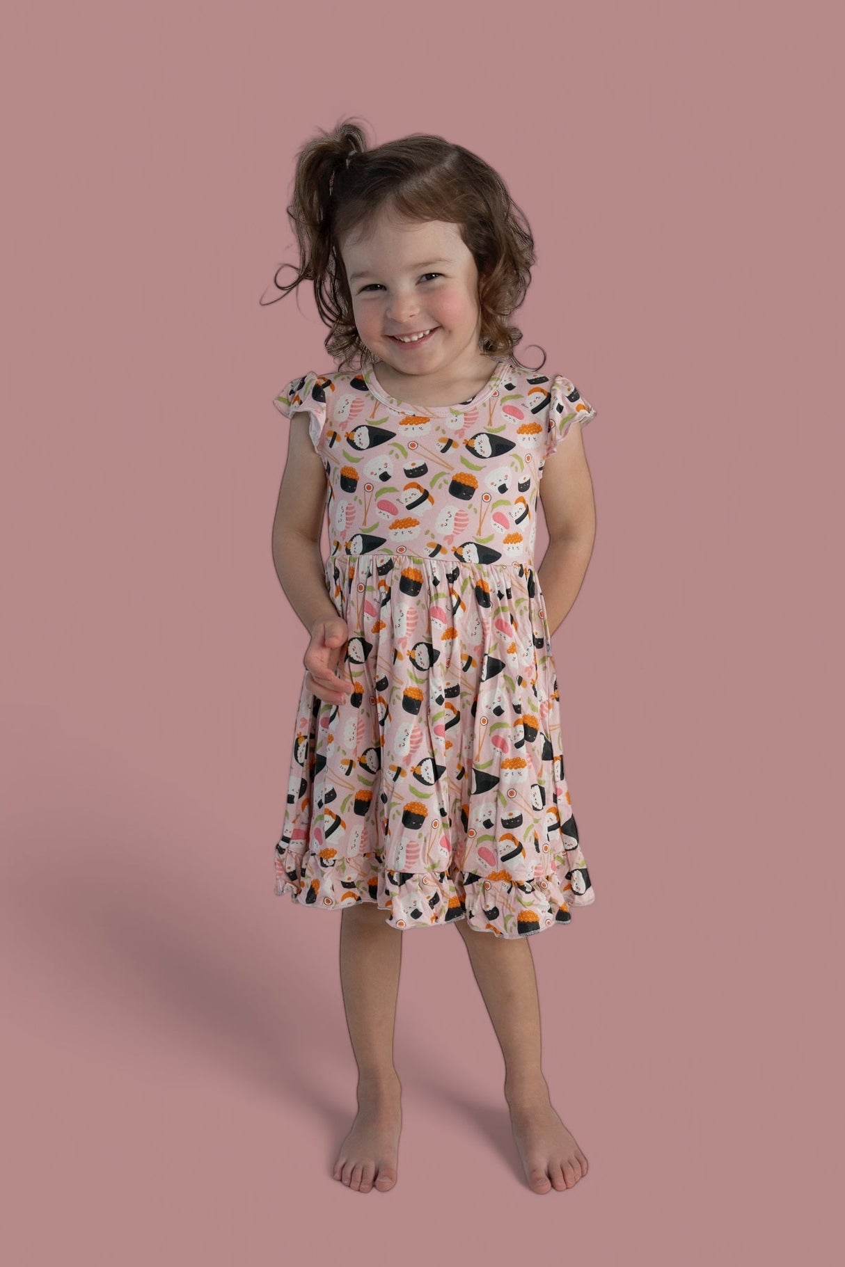 SWEET PEA SUSHI DREAM RUFFLE DRESS from DREAM BIG LITTLE CO