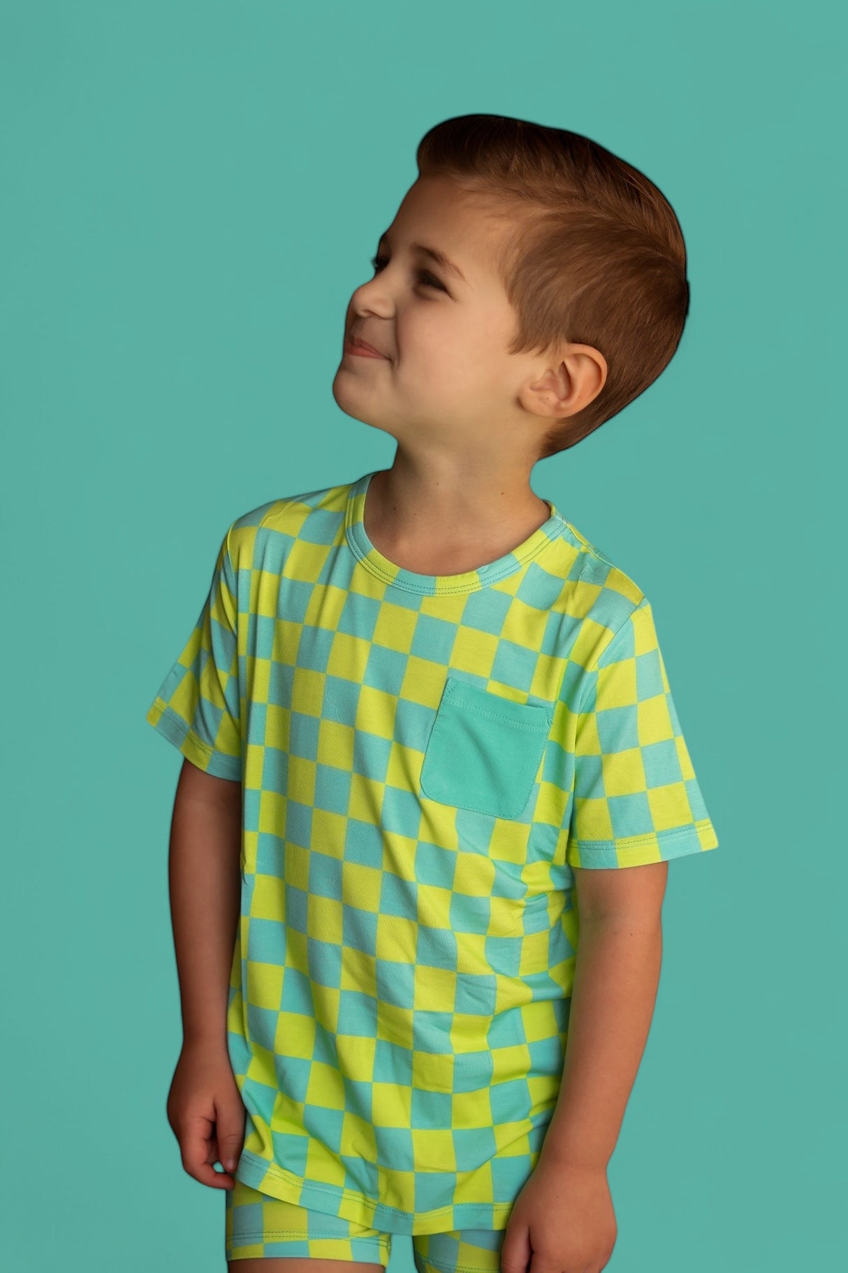BE BOLD CHECKERS DREAM POCKET TEE from DREAM BIG LITTLE CO