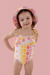 SUMMER SUNSET CHECKERS DREAM ONE PIECE SWIM SUIT from DREAM BIG LITTLE CO