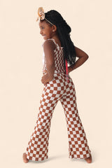 COPPER CHECKERS DREAM SMOCKED FLARE SET from DREAM BIG LITTLE CO