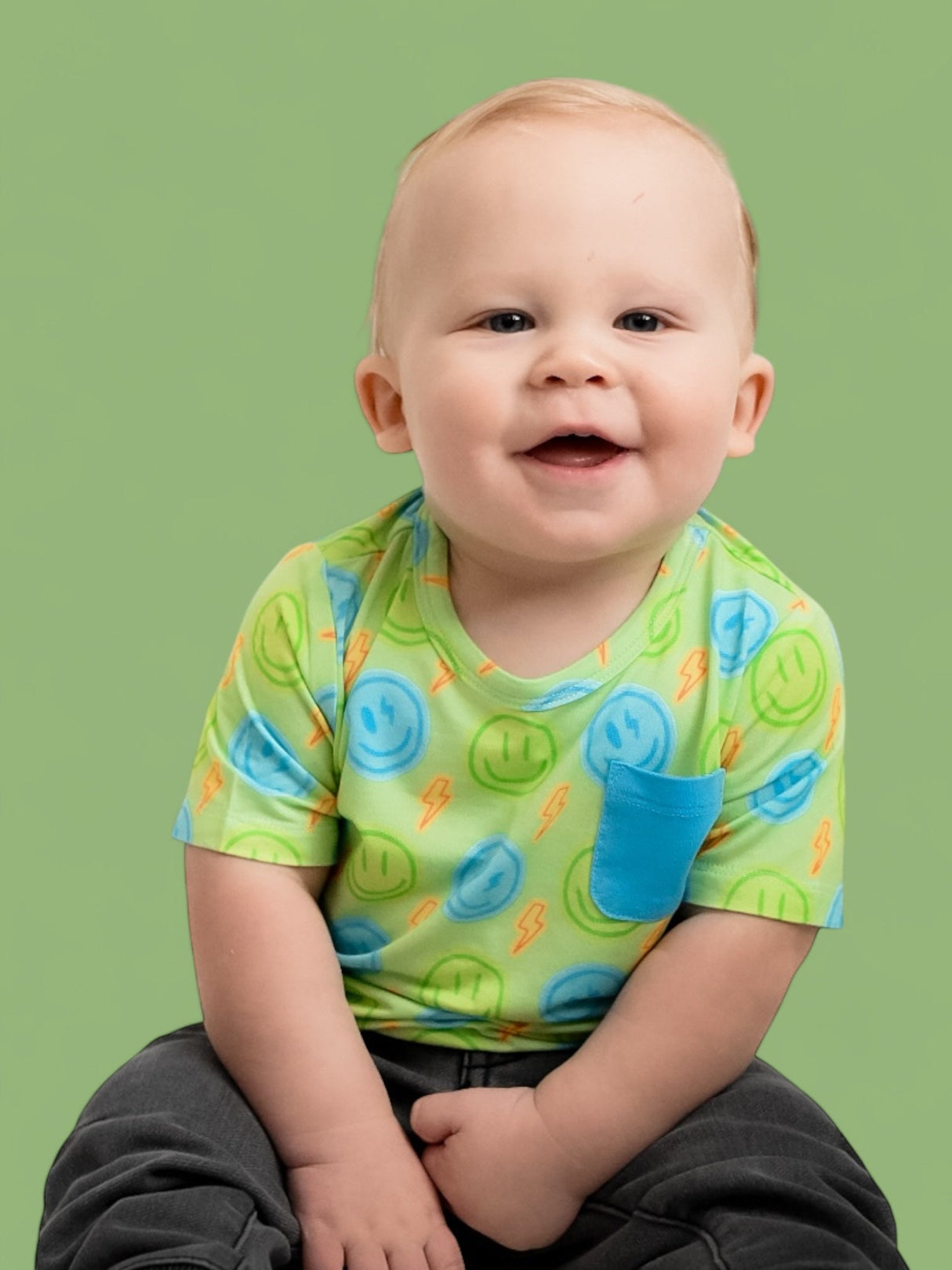 NEON SMILES DREAM POCKET TEE from DREAM BIG LITTLE CO