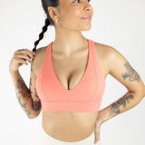 Heartbreaker Deep V Sports Bra with Keyhole Back | A-D Cup | High Support  From DYM Athletics